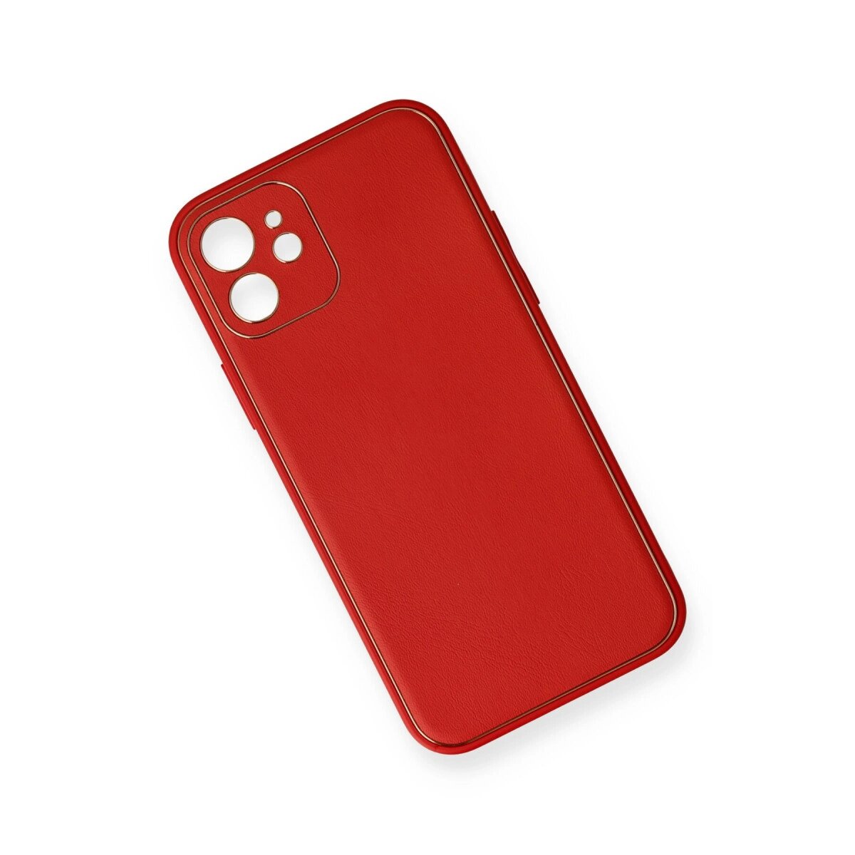 Apple İphone 12 Mini Kılıf Coco Deri Silikon Kapak - Kırmızı Apple İphone 12 Mini Kılıf Coco Deri Silikon Kapak - Kırmızı