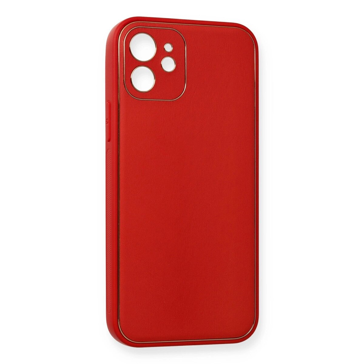 Apple İphone 12 Mini Kılıf Coco Deri Silikon Kapak - Kırmızı Apple İphone 12 Mini Kılıf Coco Deri Silikon Kapak - Kırmızı