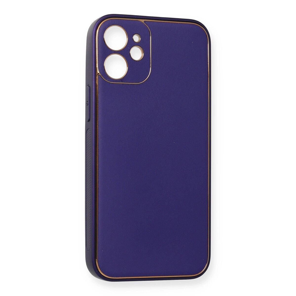 Apple İphone 12 Mini Kılıf Coco Deri Silikon Kapak - Mor Apple İphone 12 Mini Kılıf Coco Deri Silikon Kapak - Mor