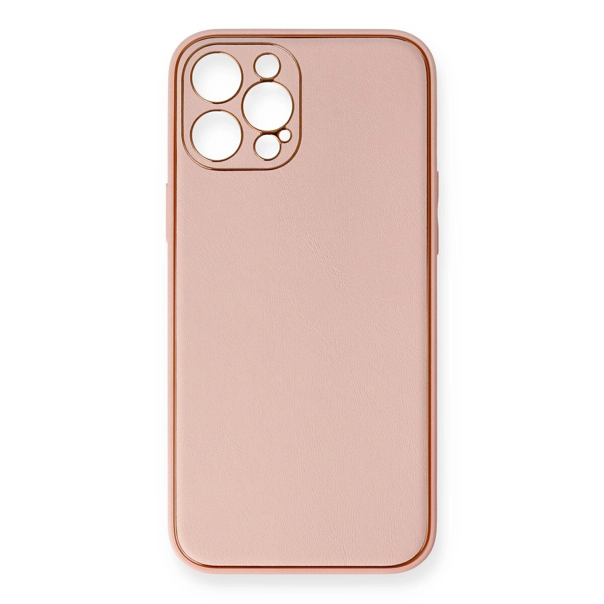 Apple İphone 12 Pro Max Kılıf Coco Deri Silikon Kapak - Pembe Apple İphone 12 Pro Max Kılıf Coco Deri Silikon Kapak - Pembe