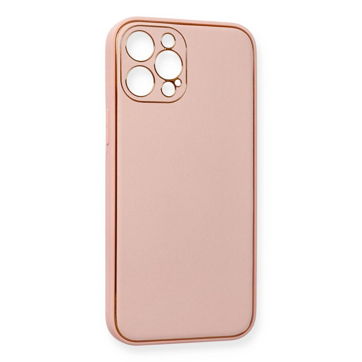 Apple İphone 12 Pro Max Kılıf Coco Deri Silikon Kapak - Pembe Apple İphone 12 Pro Max Kılıf Coco Deri Silikon Kapak - Pembe