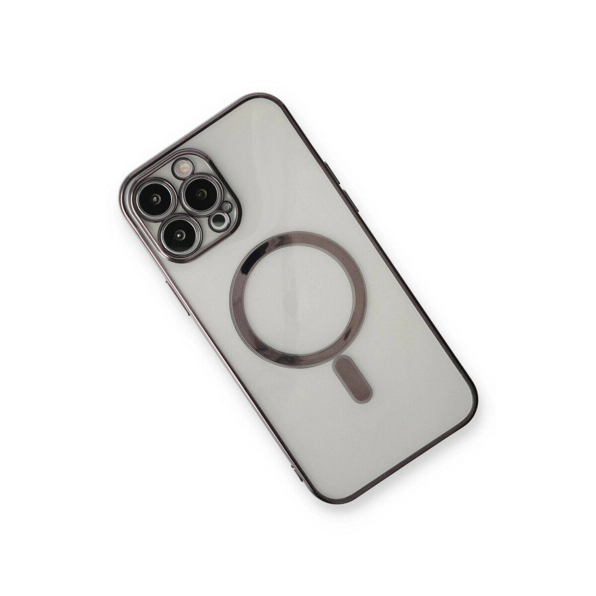 Apple İphone 13 Pro Max Kılıf Magneticsafe Lazer Silikon - Siyah