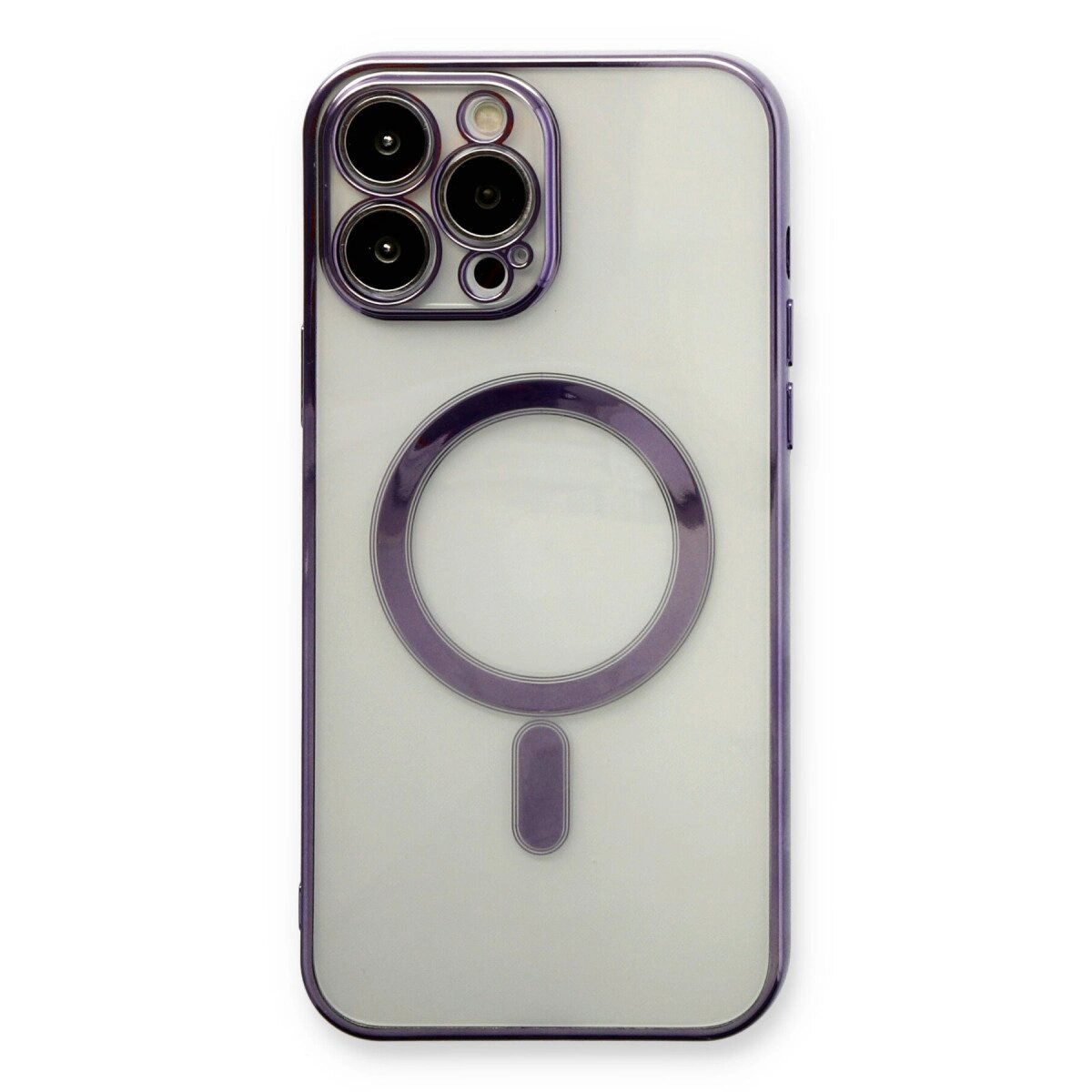 Apple İphone 13 Pro Max Kılıf Magneticsafe Lazer Silikon - Mor Apple İphone 13 Pro Max Kılıf Magneticsafe Lazer Silikon - Mor