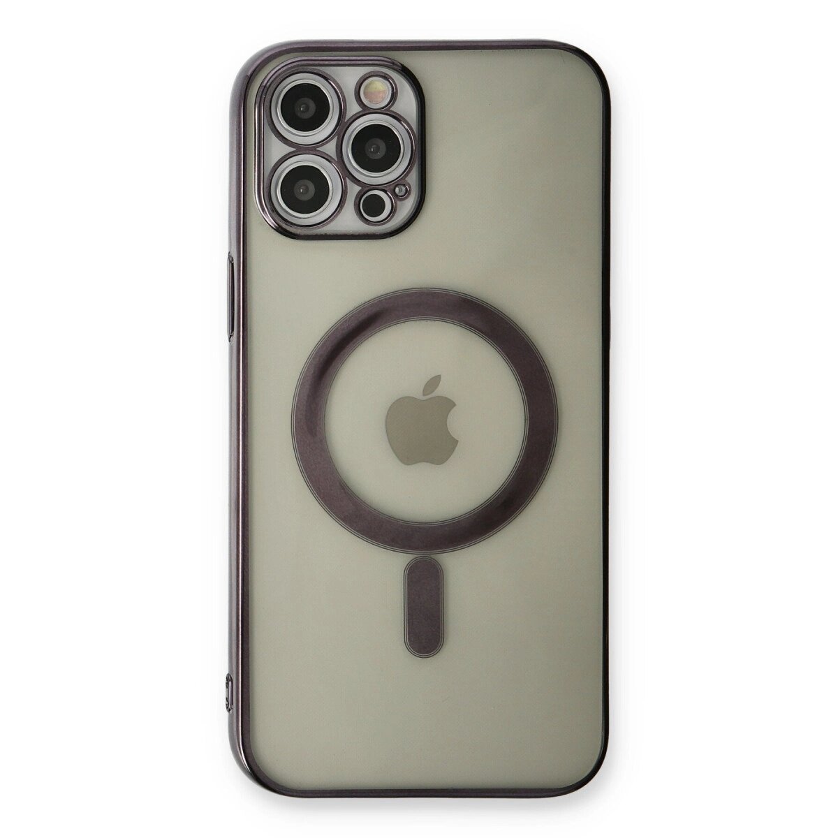 Apple İphone 12 Pro Kılıf Magneticsafe Lazer Silikon - Siyah Apple İphone 12 Pro Kılıf Magneticsafe Lazer Silikon - Siyah