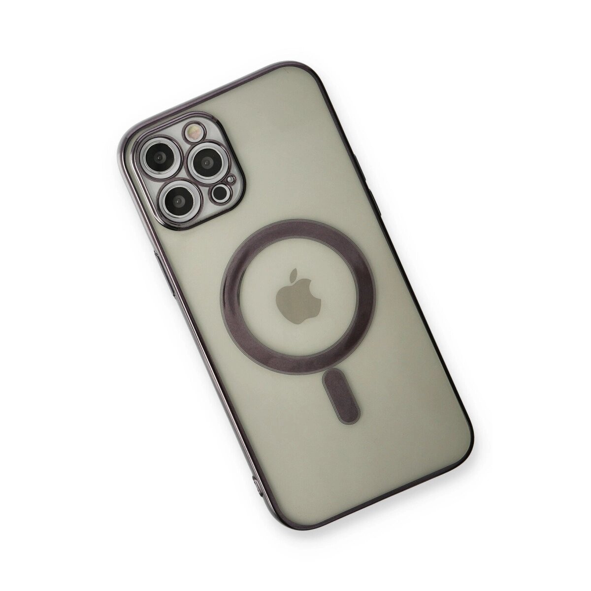 Apple İphone 12 Pro Kılıf Magneticsafe Lazer Silikon - Siyah Apple İphone 12 Pro Kılıf Magneticsafe Lazer Silikon - Siyah