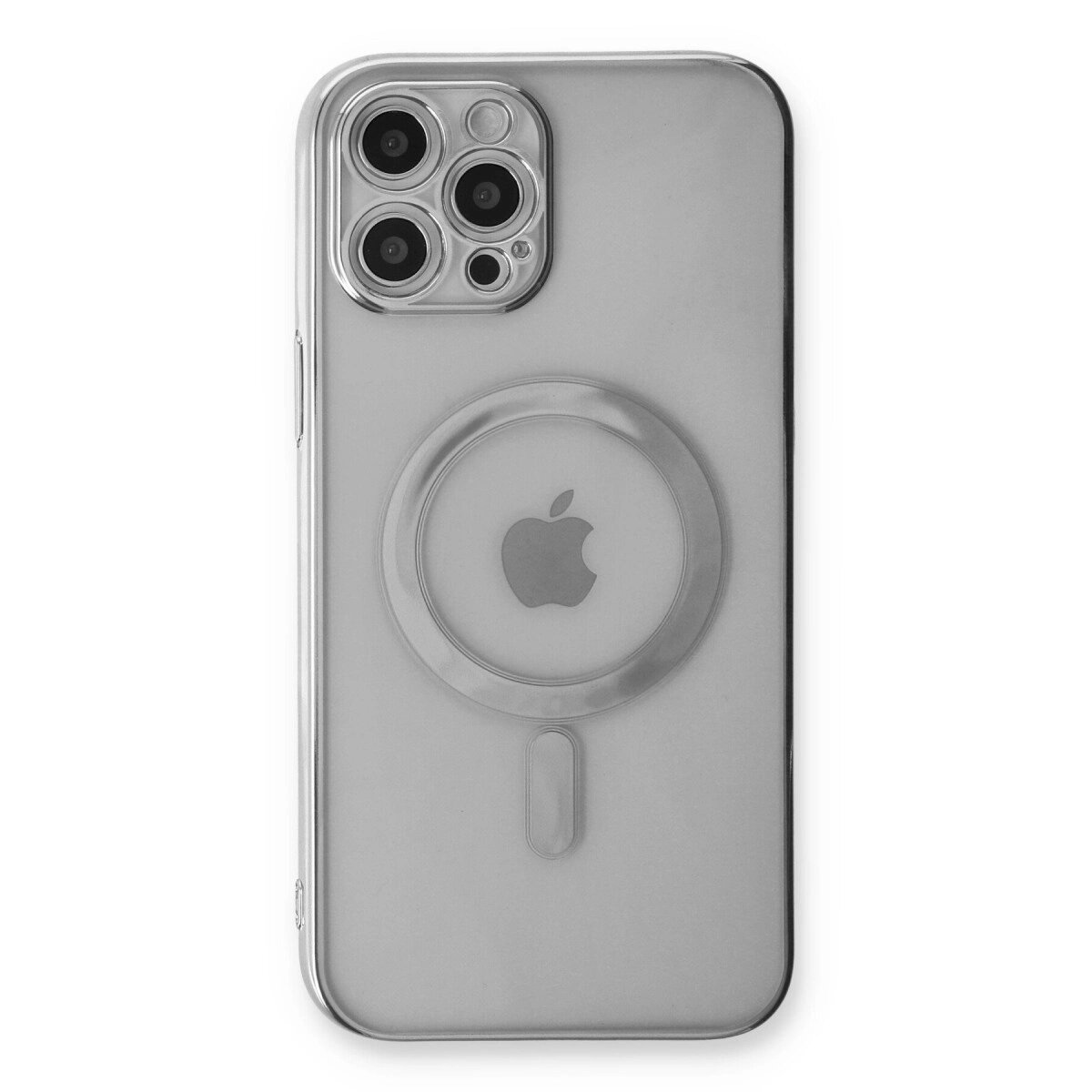 Apple İphone 12 Pro Kılıf Magneticsafe Lazer Silikon - Gümüş Apple İphone 12 Pro Kılıf Magneticsafe Lazer Silikon - Gümüş