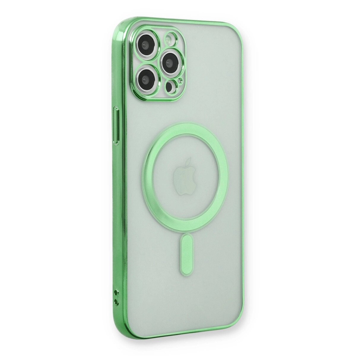 Apple İphone 12 Pro Kılıf Magneticsafe Lazer Silikon - Haki Yeşil Apple İphone 12 Pro Kılıf Magneticsafe Lazer Silikon - Haki Yeşil