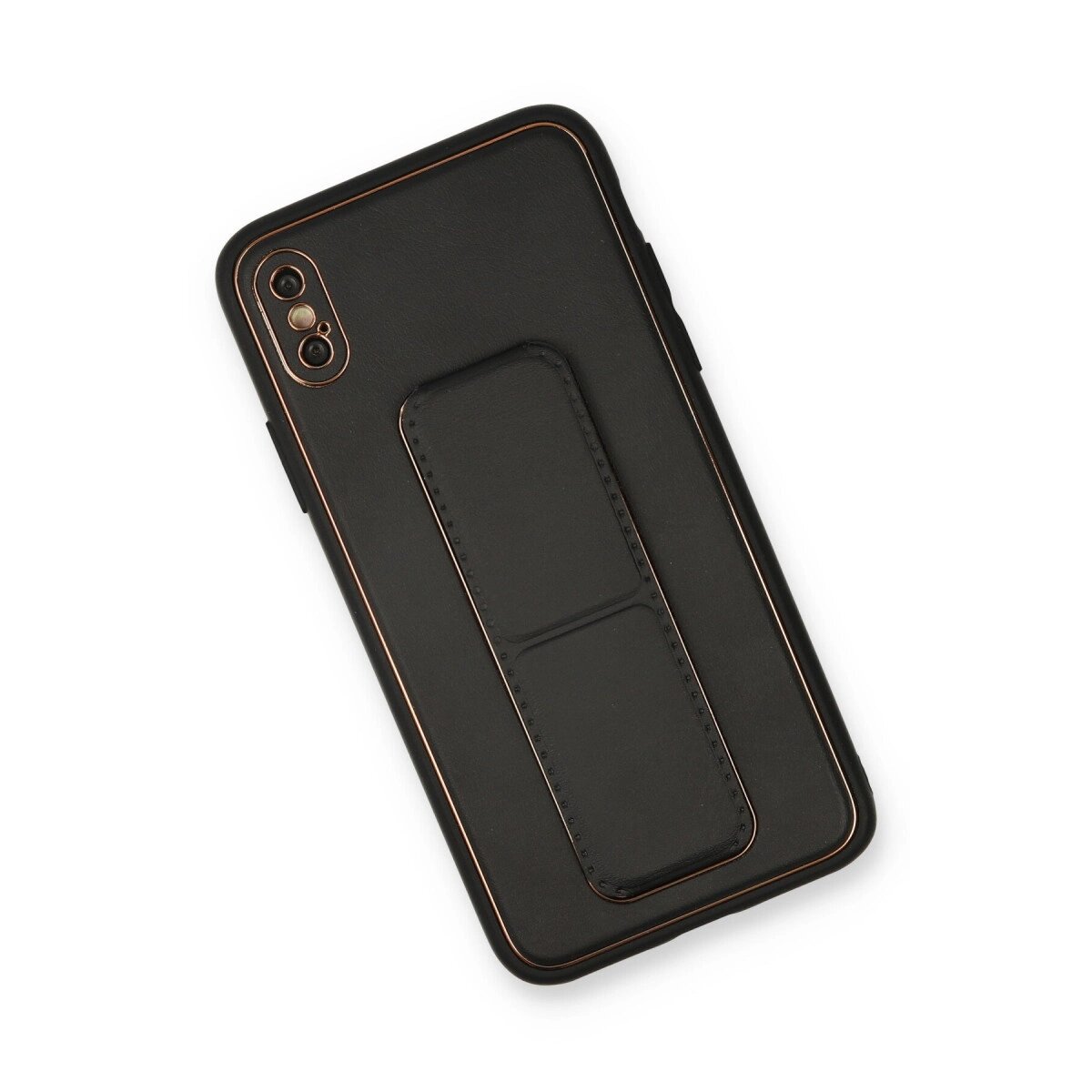 Apple İphone Xs Max Kılıf Coco Deri Standlı Kapak - Siyah Apple İphone Xs Max Kılıf Coco Deri Standlı Kapak - Siyah