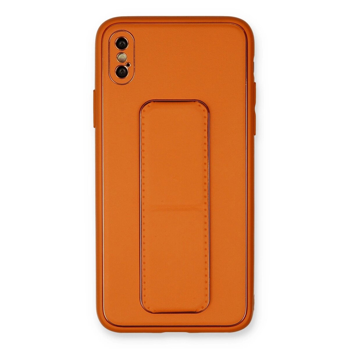 Apple İphone Xs Max Kılıf Coco Deri Standlı Kapak - Turuncu Apple İphone Xs Max Kılıf Coco Deri Standlı Kapak - Turuncu