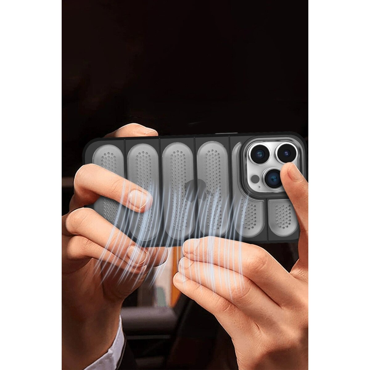 Apple İphone 15 Pro Max Kılıf Airmax Silikon Kapak - Titan Gri