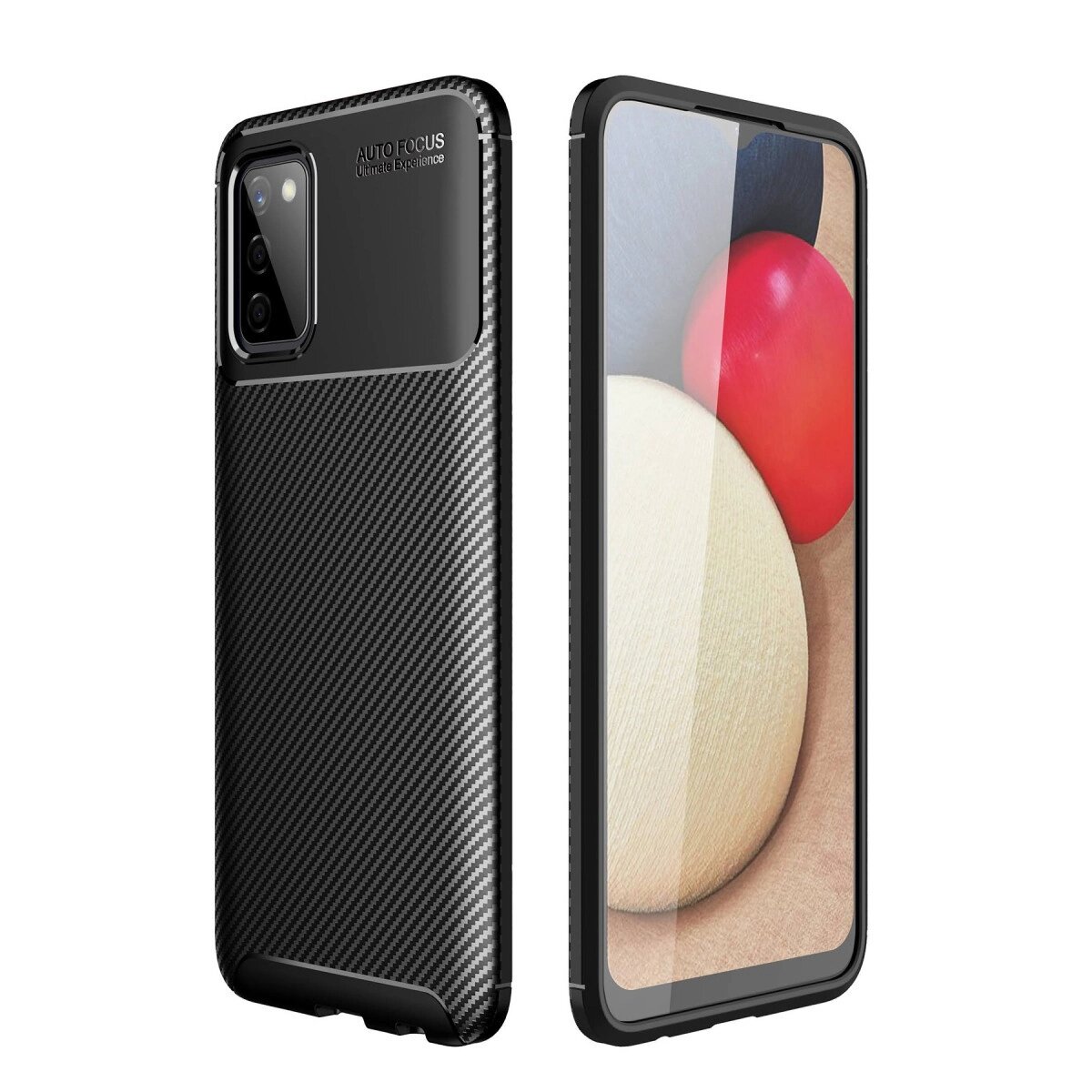 Galaxy A02s Kılıf Auto Fus Karbon Kapak - Siyah