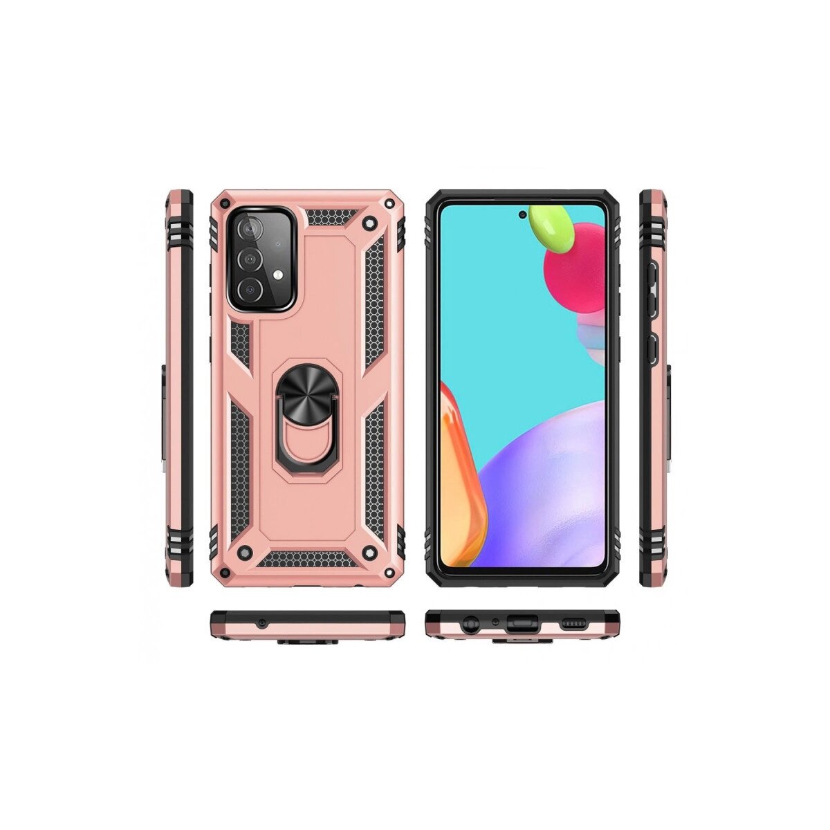 Samsung Galaxy A32 Kılıf Sofya Yüzüklü Silikon Kapak - Rose Samsung Galaxy A32 Kılıf Sofya Yüzüklü Silikon Kapak - Rose