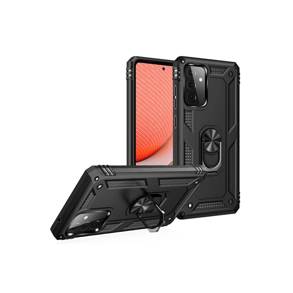Samsung Galaxy A72 Kılıf Sofya Yüzüklü Silikon Kapak - Siyah Samsung Galaxy A72 Kılıf Sofya Yüzüklü Silikon Kapak - Siyah