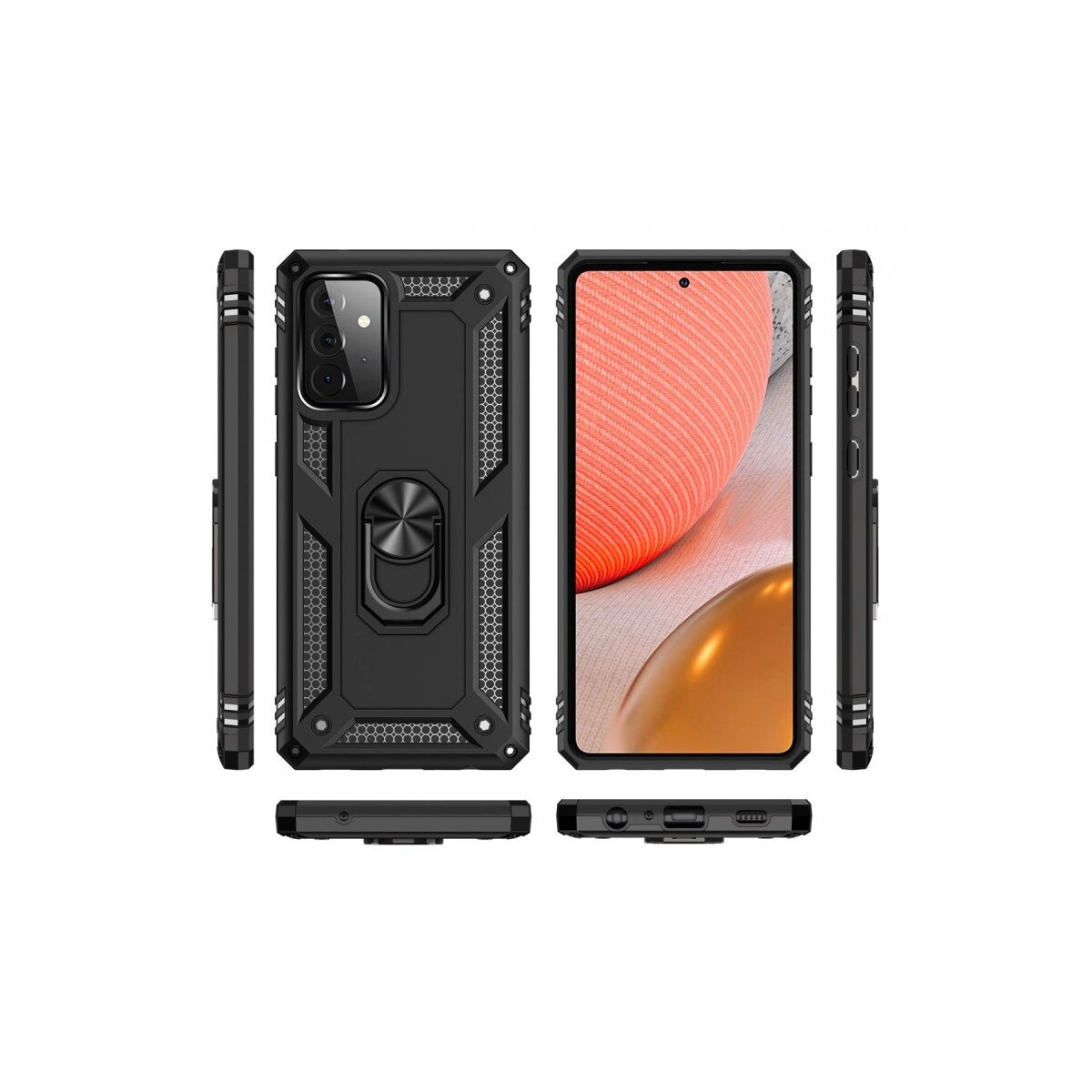 Samsung Galaxy A72 Kılıf Sofya Yüzüklü Silikon Kapak - Siyah Samsung Galaxy A72 Kılıf Sofya Yüzüklü Silikon Kapak - Siyah