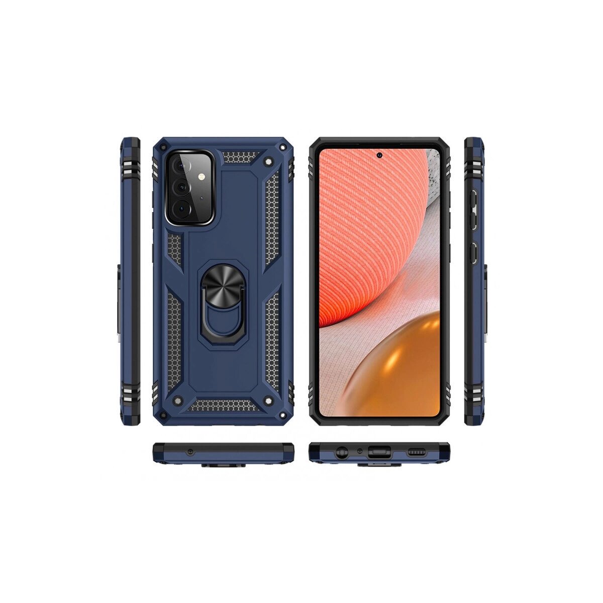 Samsung Galaxy A72 Kılıf Sofya Yüzüklü Silikon Kapak - Lacivert Samsung Galaxy A72 Kılıf Sofya Yüzüklü Silikon Kapak - Lacivert