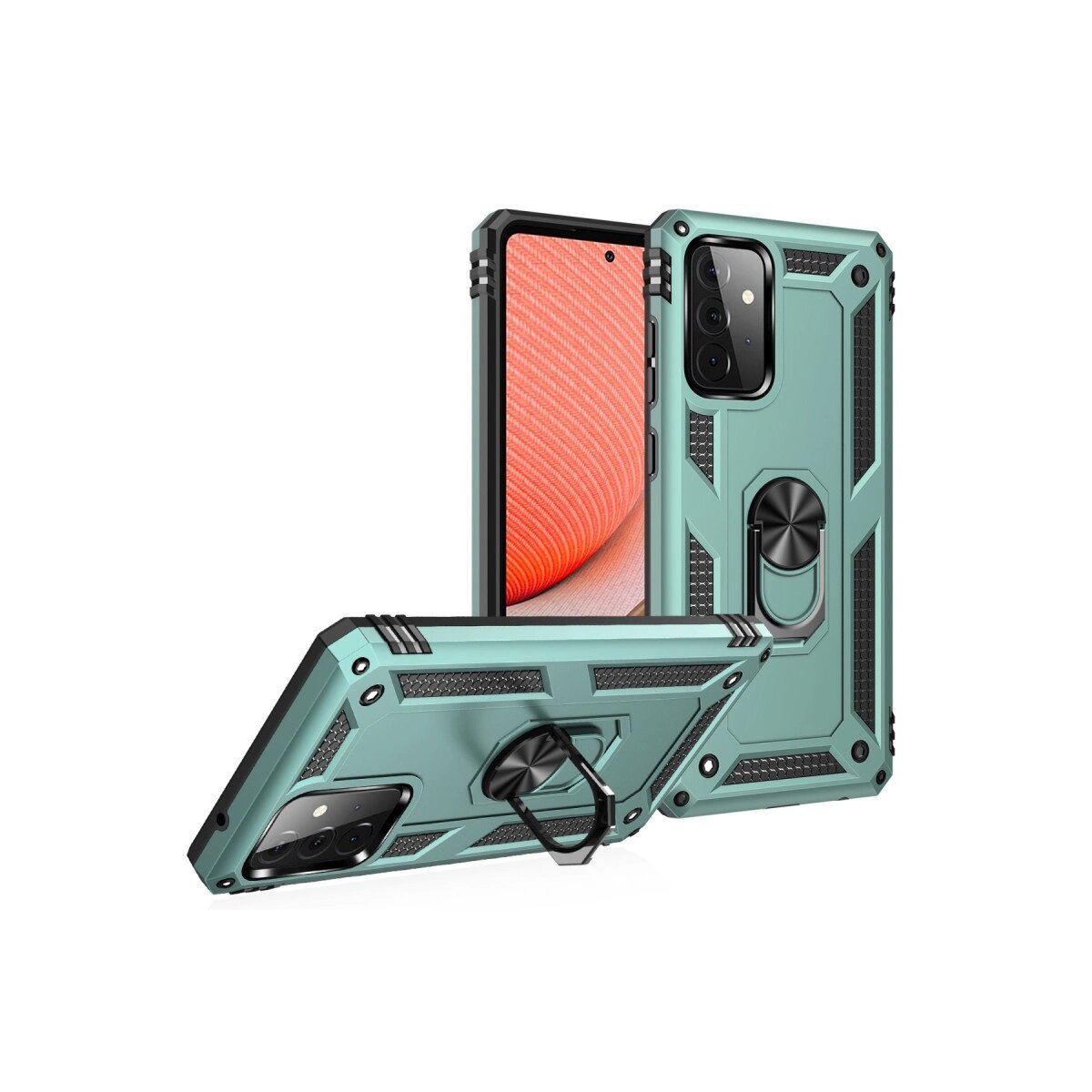 Samsung Galaxy A72 Kılıf Sofya Yüzüklü Silikon Kapak - Yeşil Samsung Galaxy A72 Kılıf Sofya Yüzüklü Silikon Kapak - Yeşil