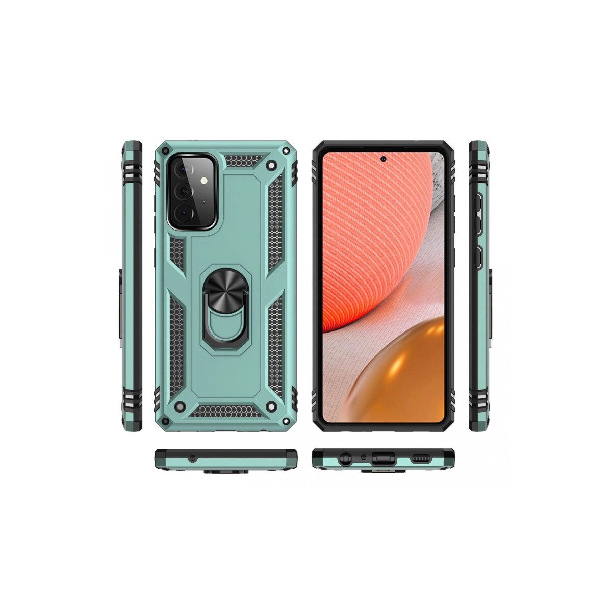 Samsung Galaxy A72 Kılıf Sofya Yüzüklü Silikon Kapak - Yeşil Samsung Galaxy A72 Kılıf Sofya Yüzüklü Silikon Kapak - Yeşil
