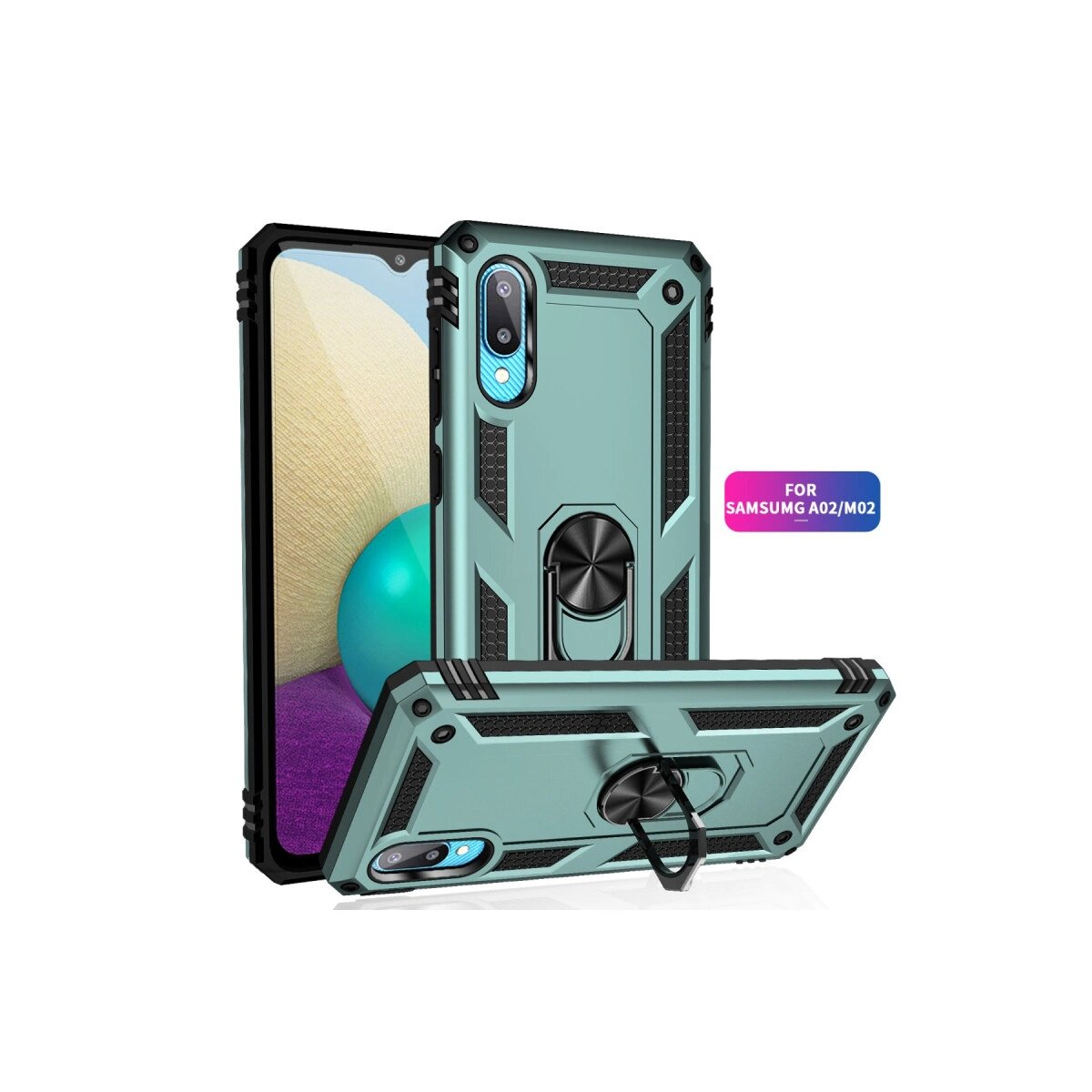 Samsung Galaxy A02 Kılıf Sofya Yüzüklü Silikon Kapak - Yeşil Samsung Galaxy A02 Kılıf Sofya Yüzüklü Silikon Kapak - Yeşil