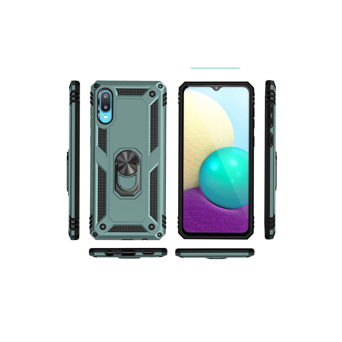 Samsung Galaxy A02 Kılıf Sofya Yüzüklü Silikon Kapak - Yeşil Samsung Galaxy A02 Kılıf Sofya Yüzüklü Silikon Kapak - Yeşil