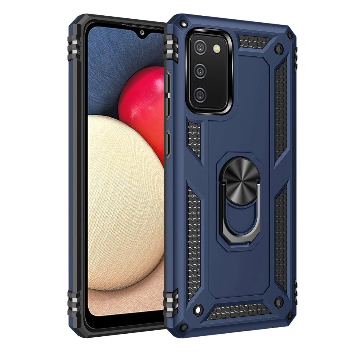 Galaxy A02s Kılıf Sofya Yüzüklü  Kapak - Lacivert