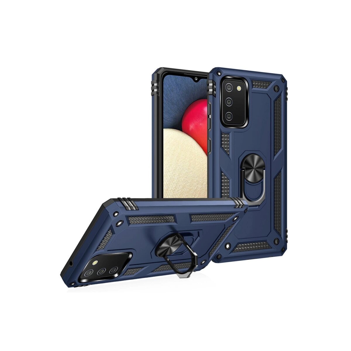 Samsung Galaxy A02s Kılıf Sofya Yüzüklü Silikon Kapak - Lacivert Samsung Galaxy A02s Kılıf Sofya Yüzüklü Silikon Kapak - Lacivert