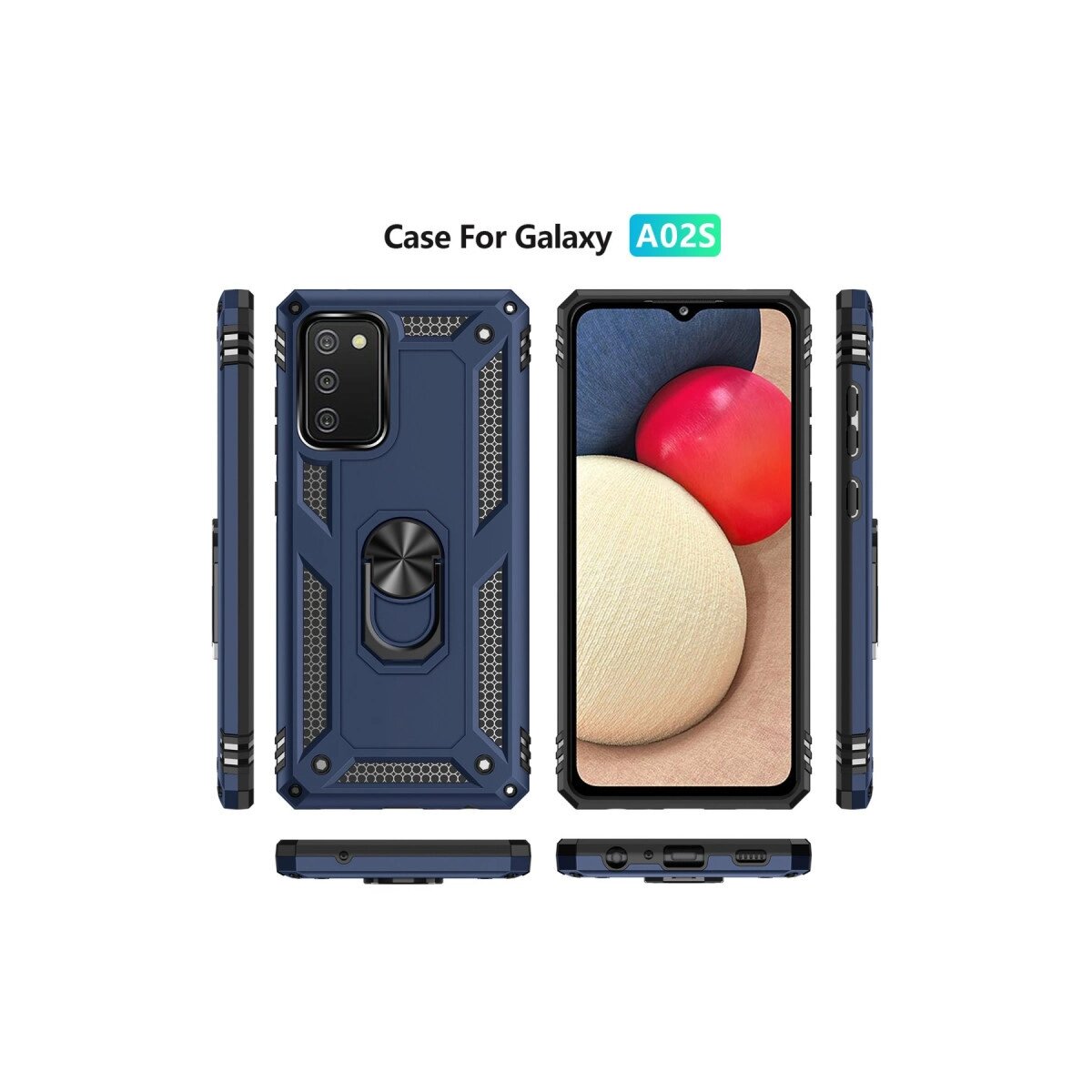 Samsung Galaxy A02s Kılıf Sofya Yüzüklü Silikon Kapak - Lacivert Samsung Galaxy A02s Kılıf Sofya Yüzüklü Silikon Kapak - Lacivert