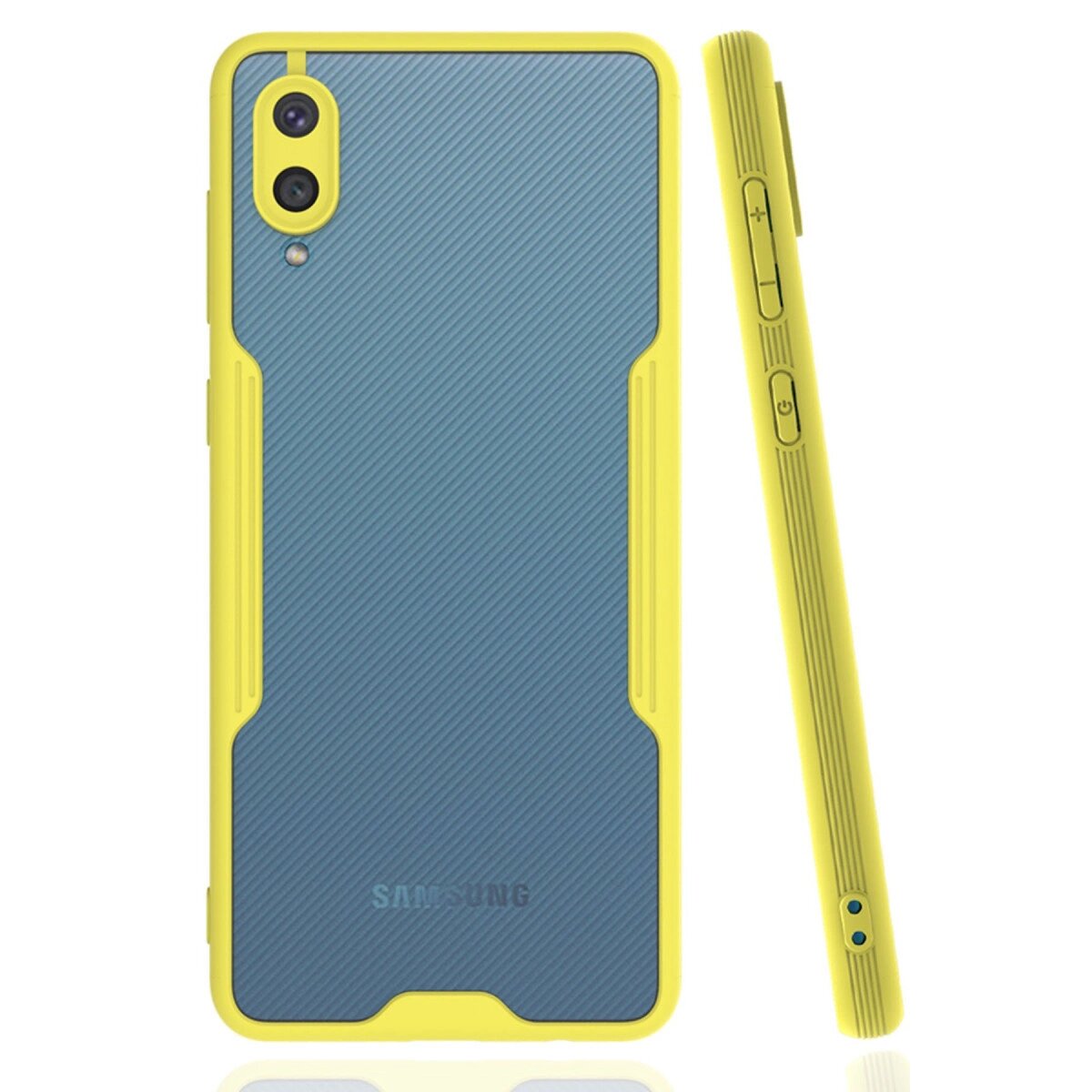 Samsung Galaxy A02 Kılıf Platin Silikon - Sarı Samsung Galaxy A02 Kılıf Platin Silikon - Sarı