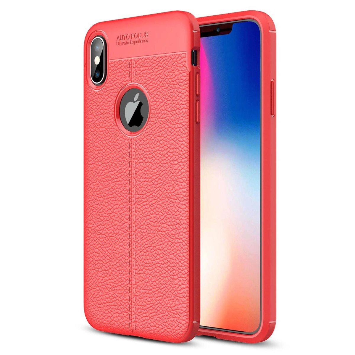 Apple İphone X Kılıf Auto Focus Kapak - Kırmızı Apple İphone X Kılıf Auto Focus Kapak - Kırmızı