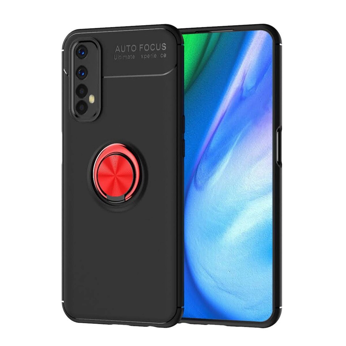 Realme 7 Kılıf Range Yüzüklü Silikon - Siyah-kırmızı Realme 7 Kılıf Range Yüzüklü Silikon - Siyah-kırmızı