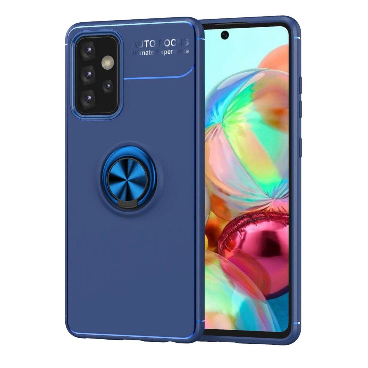 Samsung Galaxy A72 Kılıf Range Yüzüklü Silikon - Mavi Samsung Galaxy A72 Kılıf Range Yüzüklü Silikon - Mavi