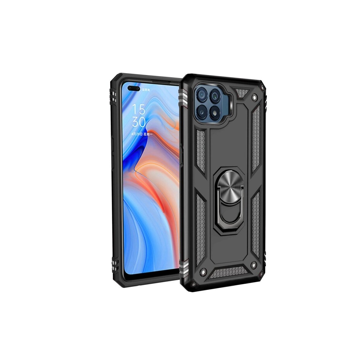 Oppo Reno 4 Lite Kılıf Sofya Yüzüklü Silikon Kapak - Siyah Oppo Reno 4 Lite Kılıf Sofya Yüzüklü Silikon Kapak - Siyah
