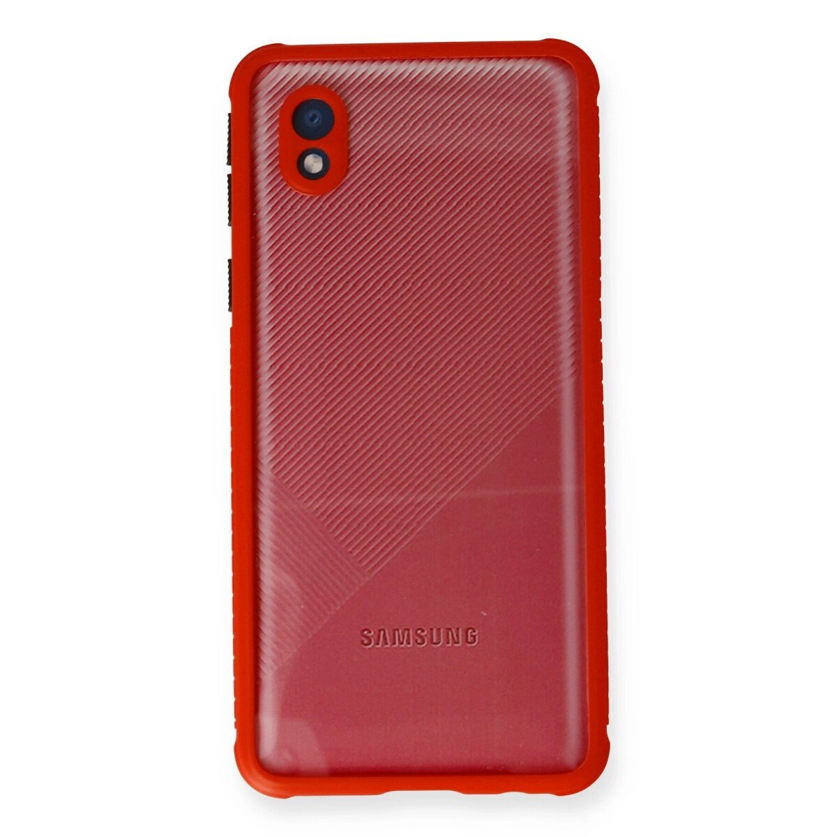 Samsung Galaxy A01 Core Kılıf Miami Şeffaf Silikon - Kırmızı Samsung Galaxy A01 Core Kılıf Miami Şeffaf Silikon - Kırmızı