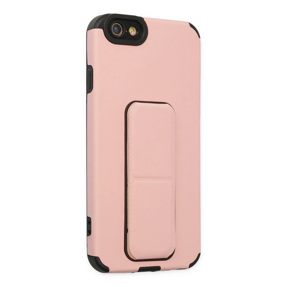Apple İphone 6 Kılıf Mega Standlı Silikon - Pudra Apple İphone 6 Kılıf Mega Standlı Silikon - Pudra