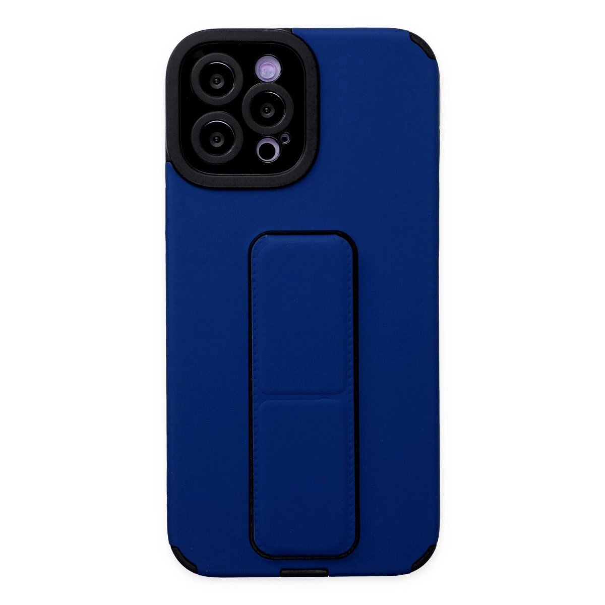 Apple İphone 12 Pro Max Kılıf Mega Standlı Silikon - Mavi Apple İphone 12 Pro Max Kılıf Mega Standlı Silikon - Mavi