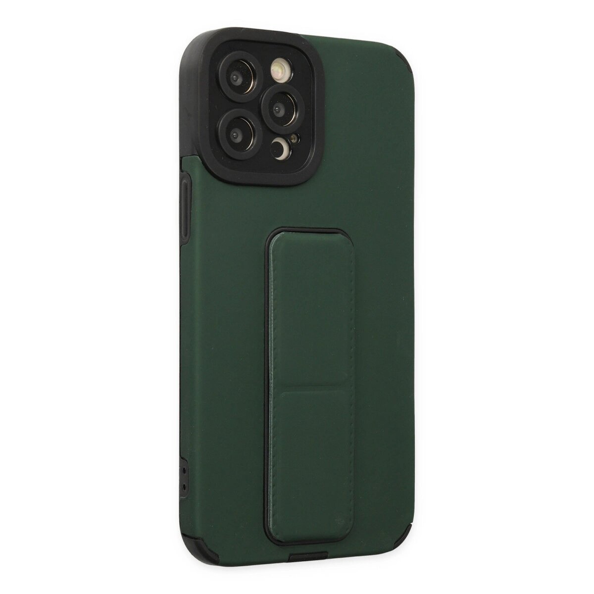 Apple İphone 12 Pro Max Kılıf Mega Standlı Silikon - Yeşil Apple İphone 12 Pro Max Kılıf Mega Standlı Silikon - Yeşil