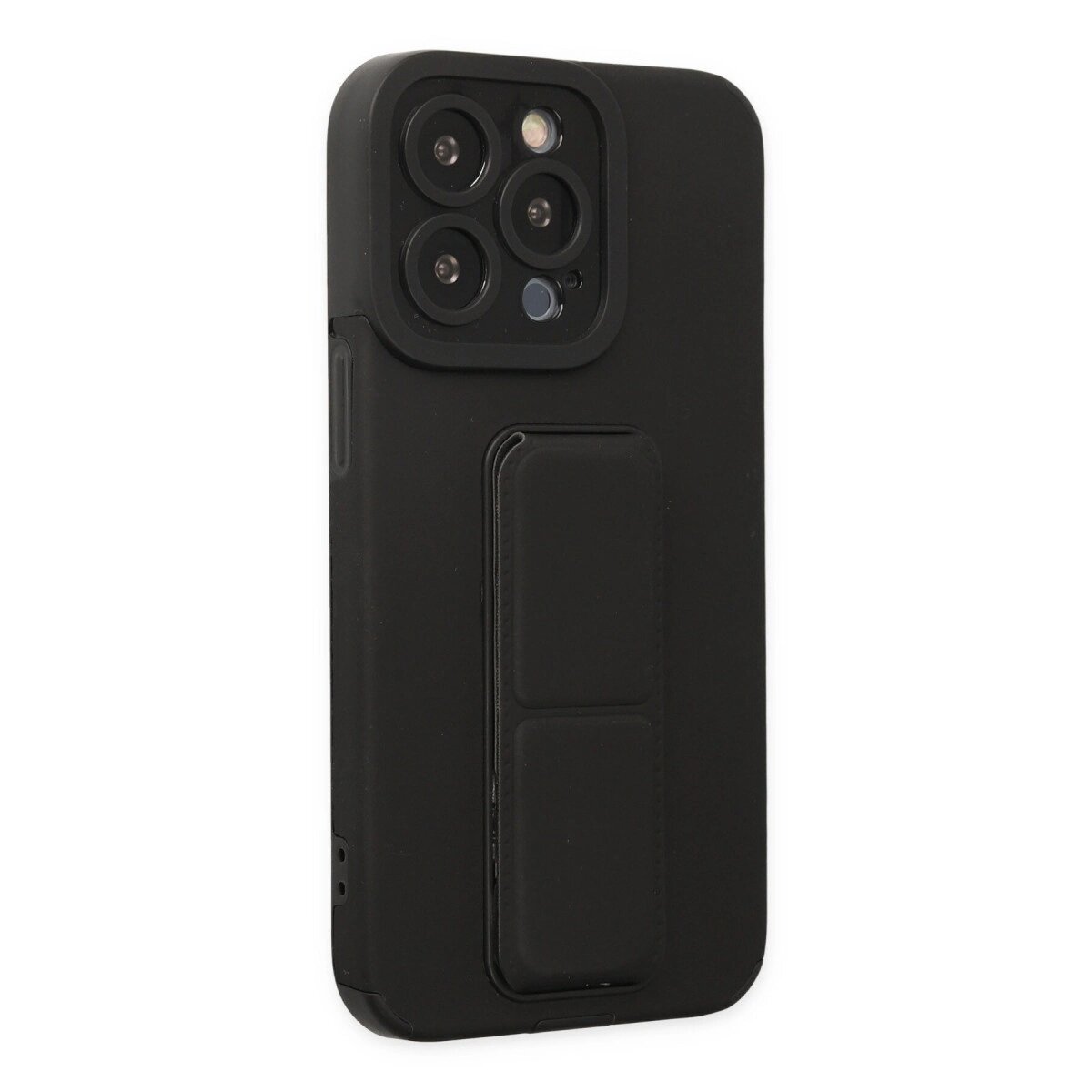 Apple İphone 13 Pro Kılıf Mega Standlı Silikon - Siyah