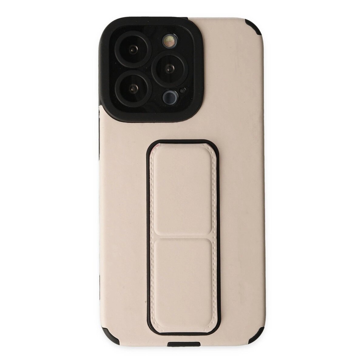 Apple İphone 13 Pro Max Kılıf Mega Standlı Silikon - Gold