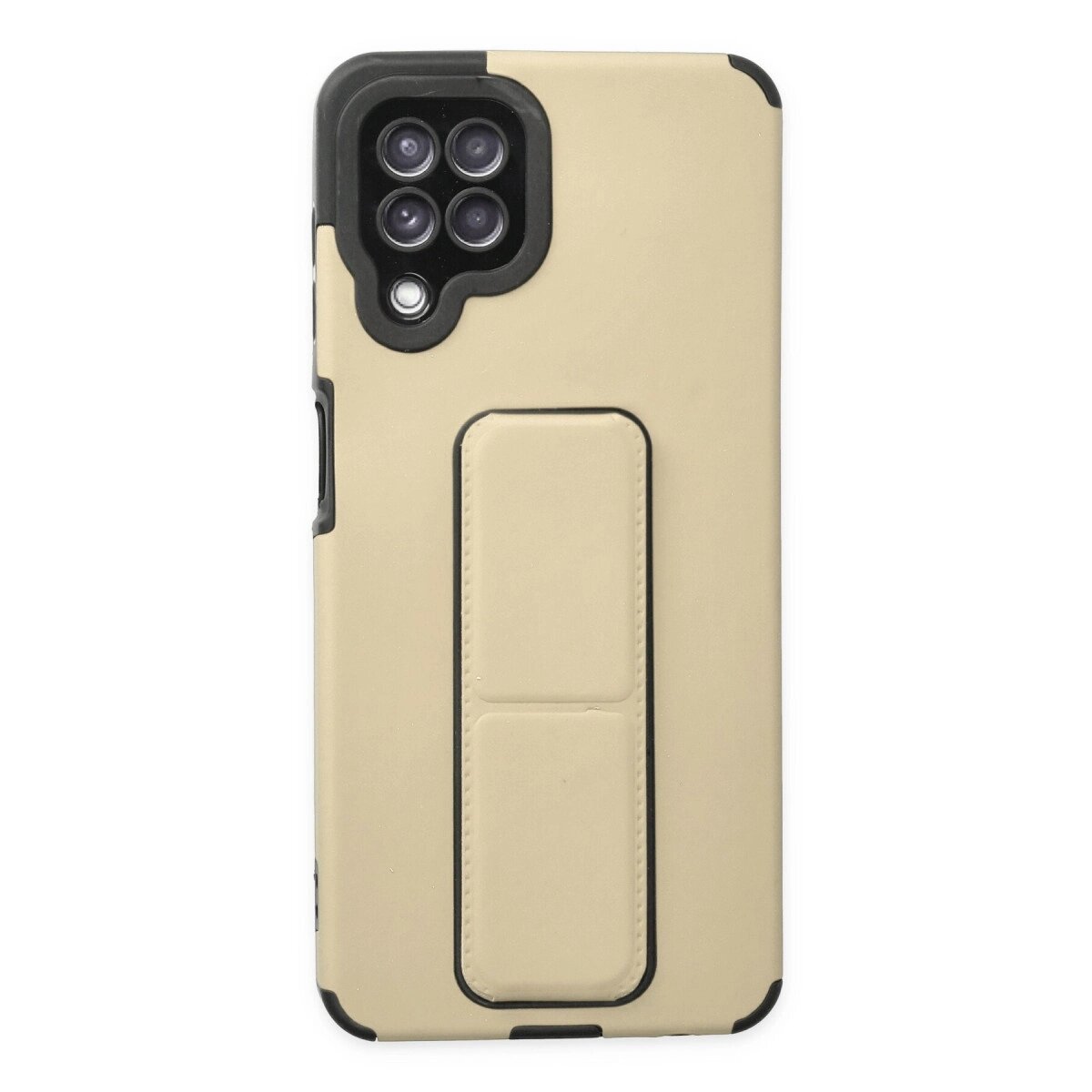 Samsung Galaxy A22 Kılıf Mega Standlı Silikon - Gold Samsung Galaxy A22 Kılıf Mega Standlı Silikon - Gold