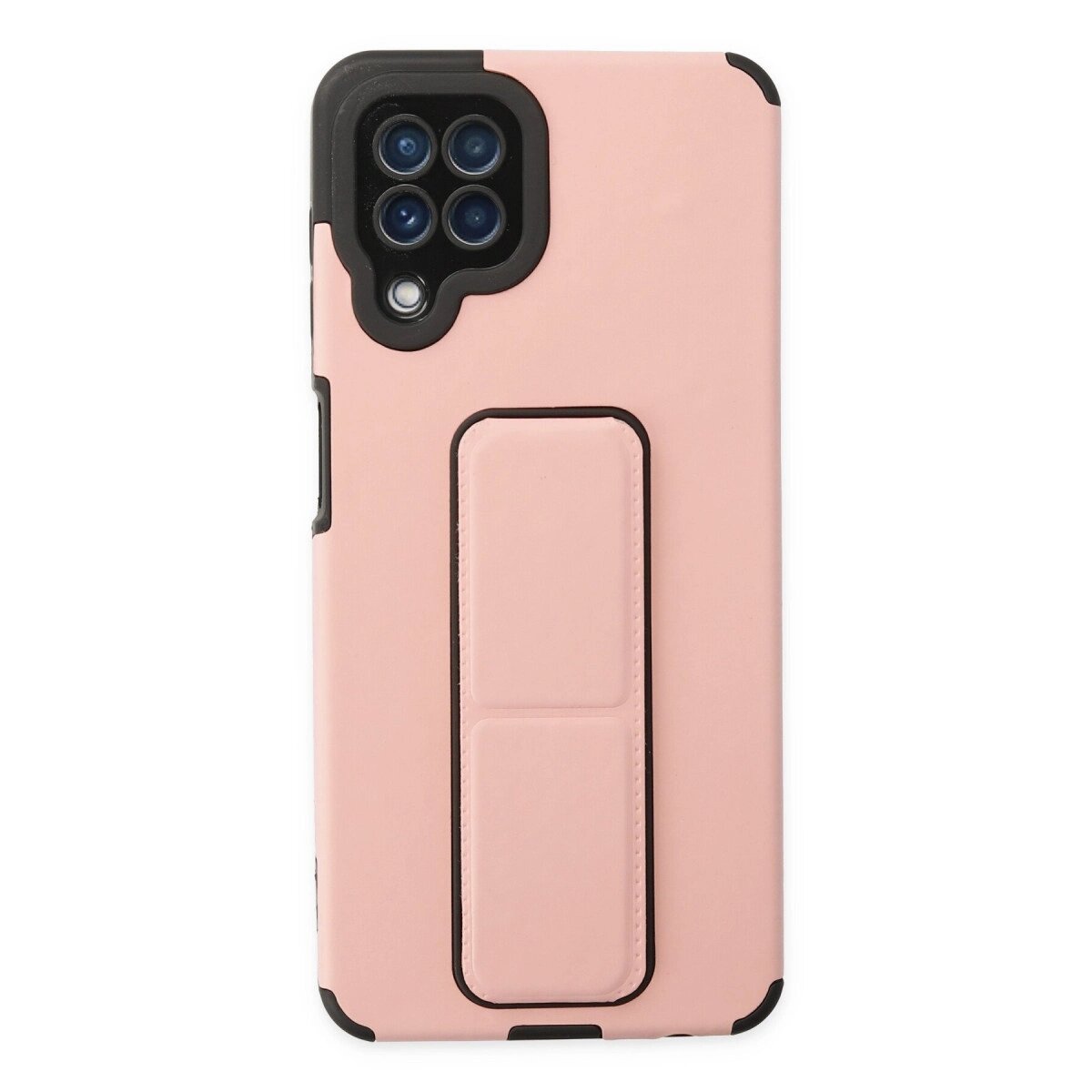 Samsung Galaxy A22 Kılıf Mega Standlı Silikon - Pudra Samsung Galaxy A22 Kılıf Mega Standlı Silikon - Pudra