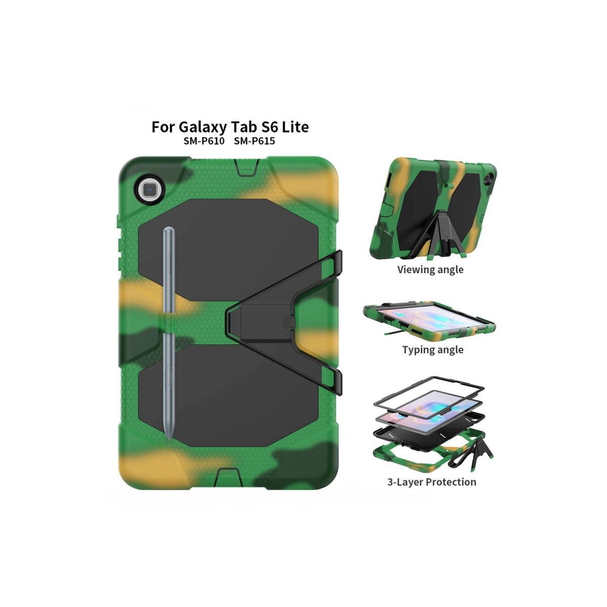 Samsung Galaxy T500 Tab A7 10.4 Kılıf Griffin Tablet Kapak - Kamuflaj Samsung Galaxy T500 Tab A7 10.4 Kılıf Griffin Tablet Kapak - Kamuflaj