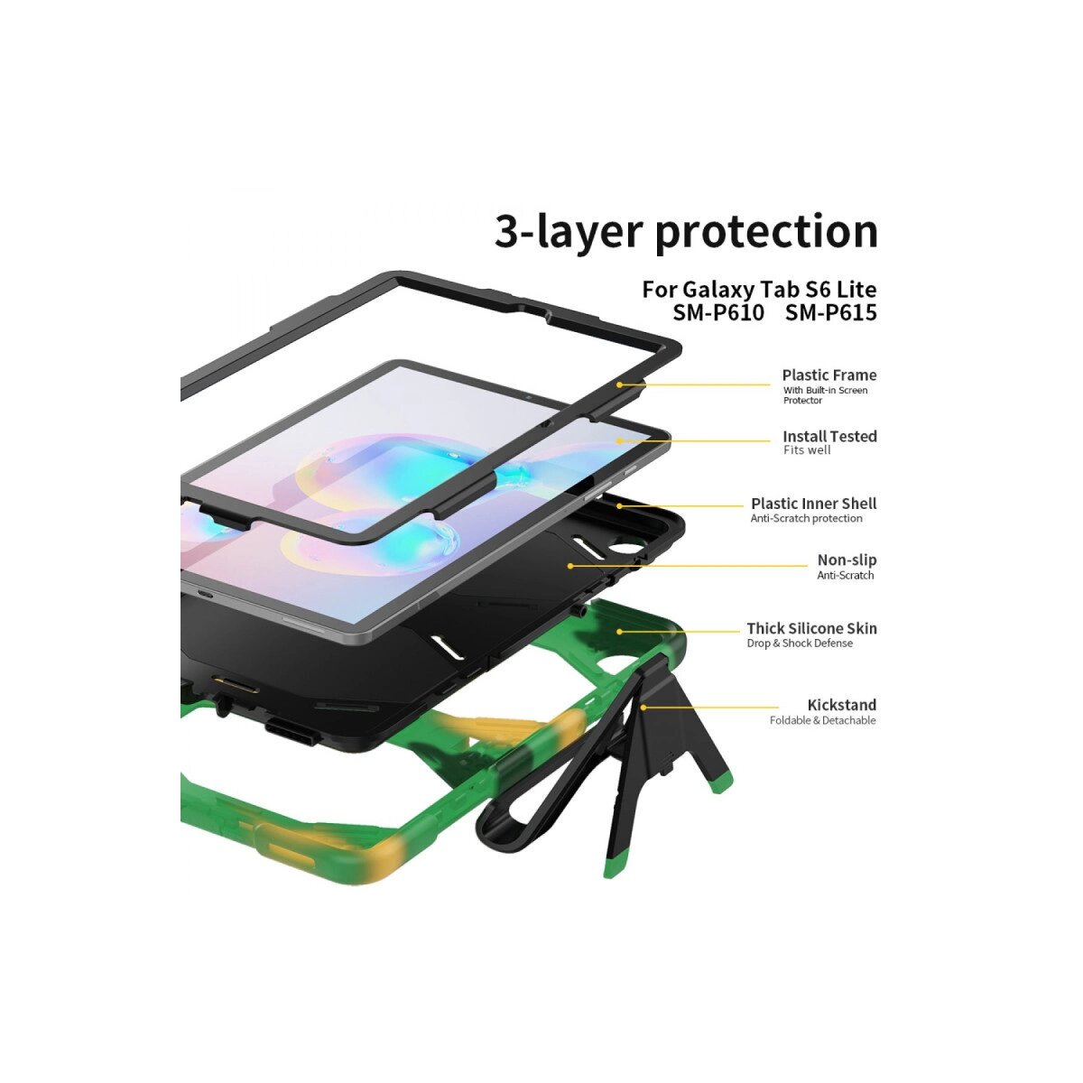 Samsung Galaxy T500 Tab A7 10.4 Kılıf Griffin Tablet Kapak - Kamuflaj Samsung Galaxy T500 Tab A7 10.4 Kılıf Griffin Tablet Kapak - Kamuflaj