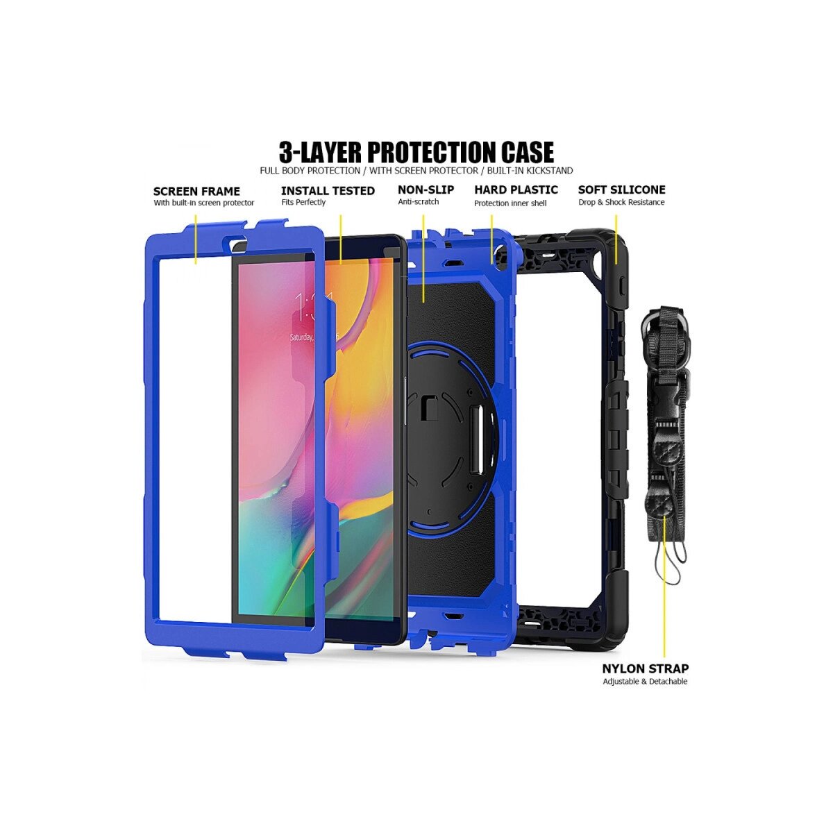 Samsung Galaxy T290 Tab A 8 Kılıf Pars Tablet Kapak - Mavi Samsung Galaxy T290 Tab A 8 Kılıf Pars Tablet Kapak - Mavi