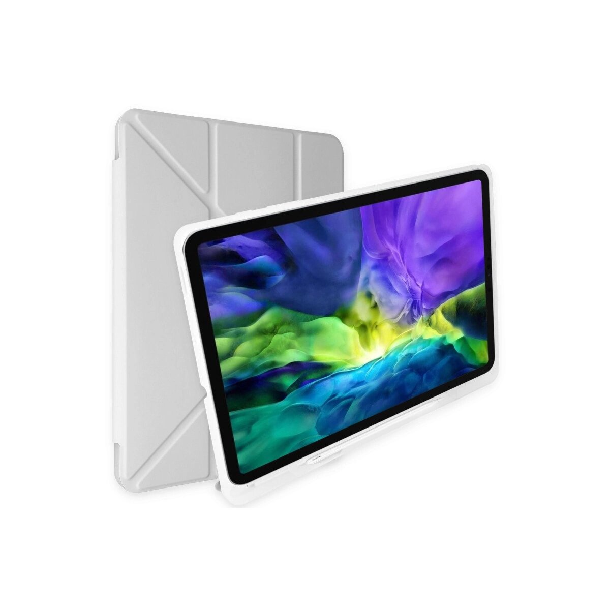 Apple İpad Pro 12.9 (2021) Kılıf Kalemlikli Mars Tablet Kılıfı - Gri
