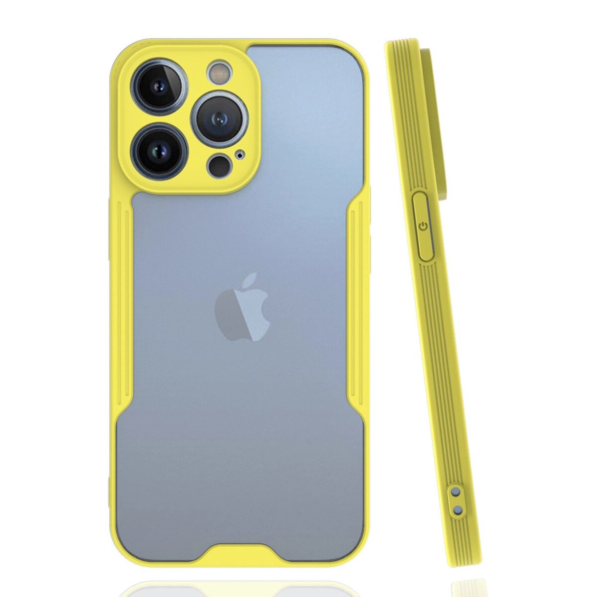 Apple İphone 14 Pro Max Kılıf Platin Silikon - Sarı Apple İphone 14 Pro Max Kılıf Platin Silikon - Sarı