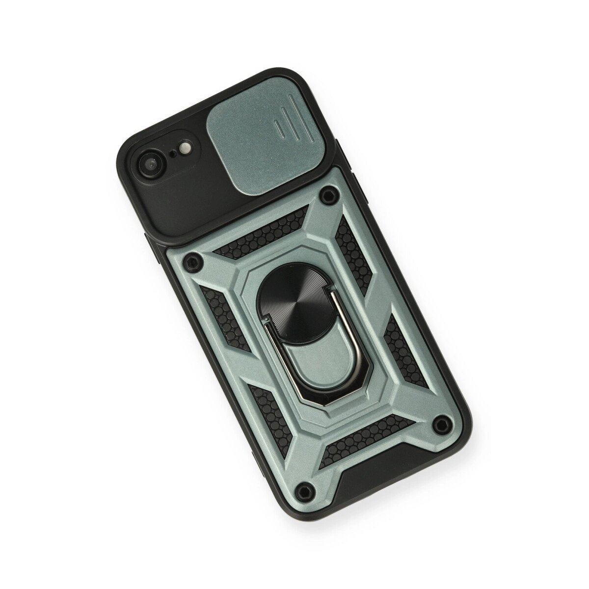 Apple İphone 7 Kılıf Pars Lens Yüzüklü Silikon - Yeşil Apple İphone 7 Kılıf Pars Lens Yüzüklü Silikon - Yeşil