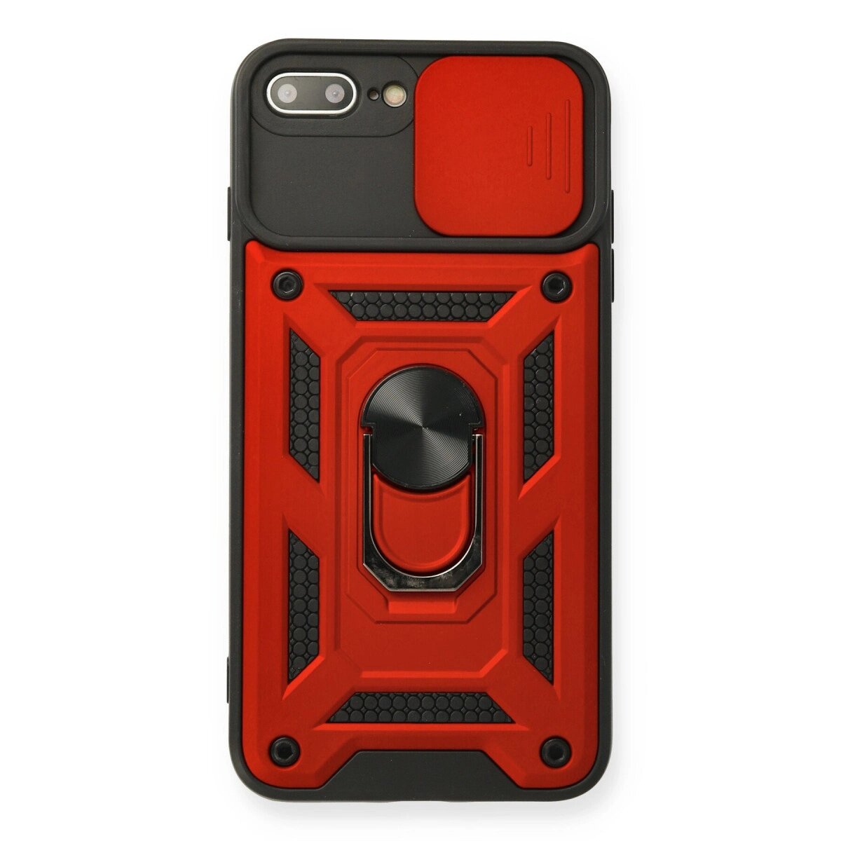 Apple İphone 7 Plus Kılıf Pars Lens Yüzüklü Silikon - Kırmızı Apple İphone 7 Plus Kılıf Pars Lens Yüzüklü Silikon - Kırmızı