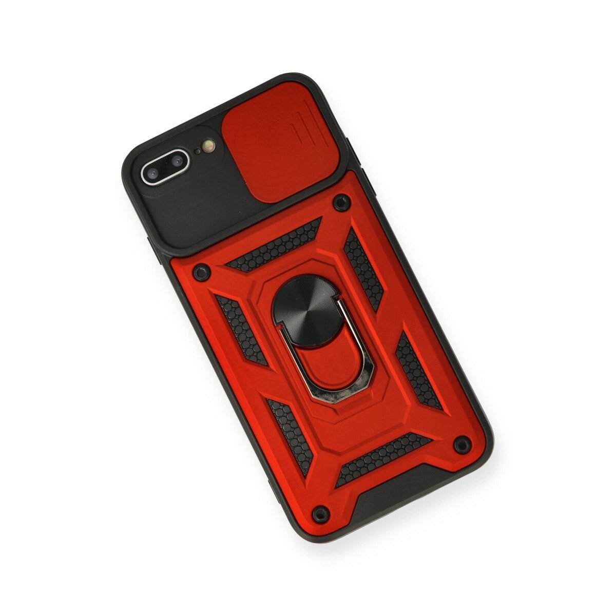 Apple İphone 7 Plus Kılıf Pars Lens Yüzüklü Silikon - Kırmızı Apple İphone 7 Plus Kılıf Pars Lens Yüzüklü Silikon - Kırmızı