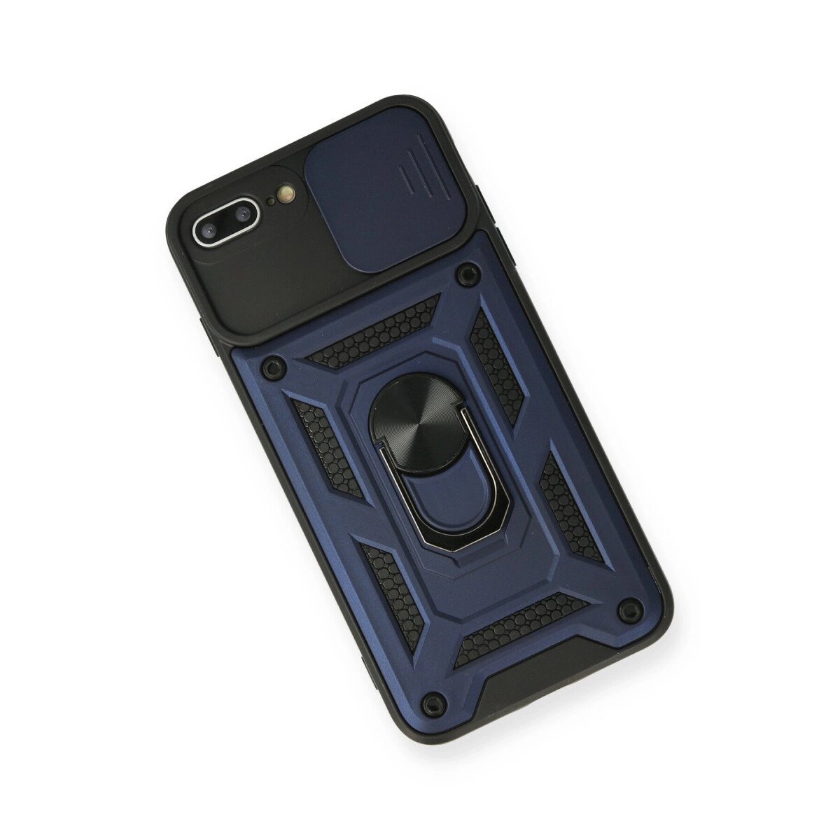 Apple İphone 7 Plus Kılıf Pars Lens Yüzüklü Silikon - Lacivert