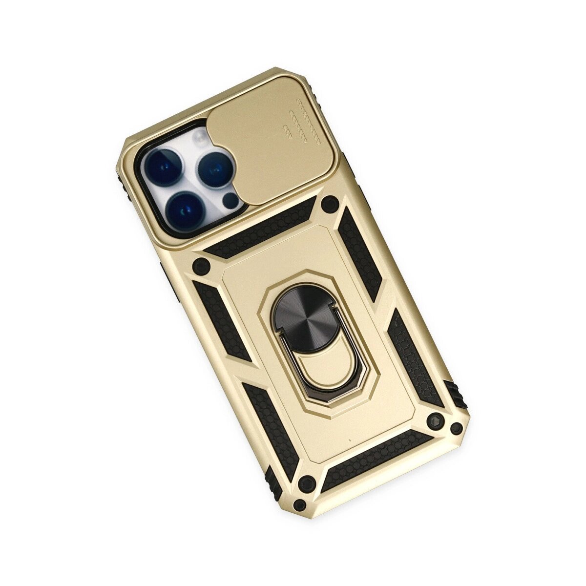 Apple İphone 14 Pro Kılıf Pars Lens Yüzüklü Silikon - Gold Apple İphone 14 Pro Kılıf Pars Lens Yüzüklü Silikon - Gold