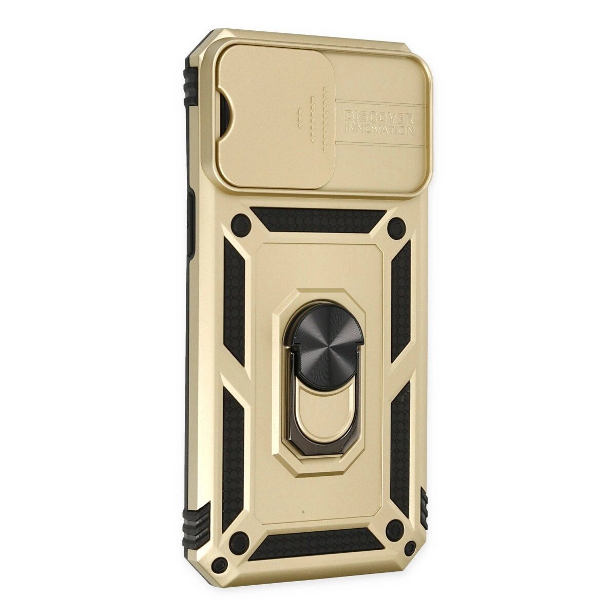 Apple İphone 14 Pro Max Kılıf Pars Lens Yüzüklü Silikon - Gold
